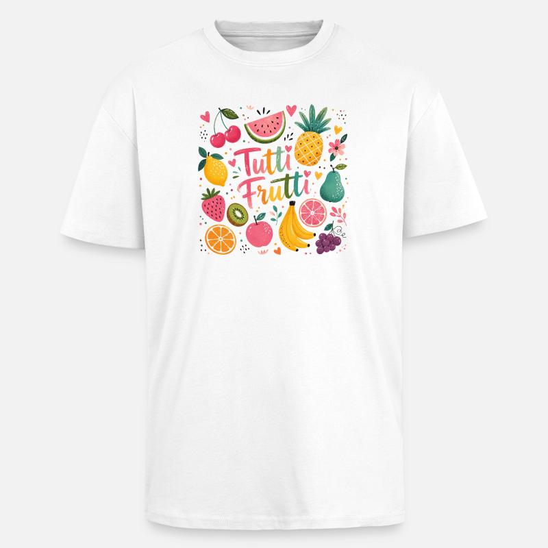 Tutti Frutti Farbexplosion - Oversized Heavyweight Unisex T-Shirt - Weiß