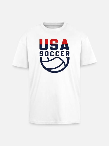 USA Soccer - Unisex Oversized Heavyweight T-shirt - white