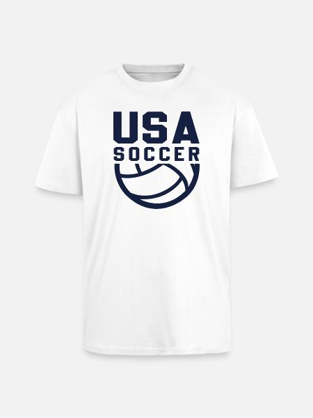 USA Soccer - Unisex Oversized Heavyweight T-shirt - white