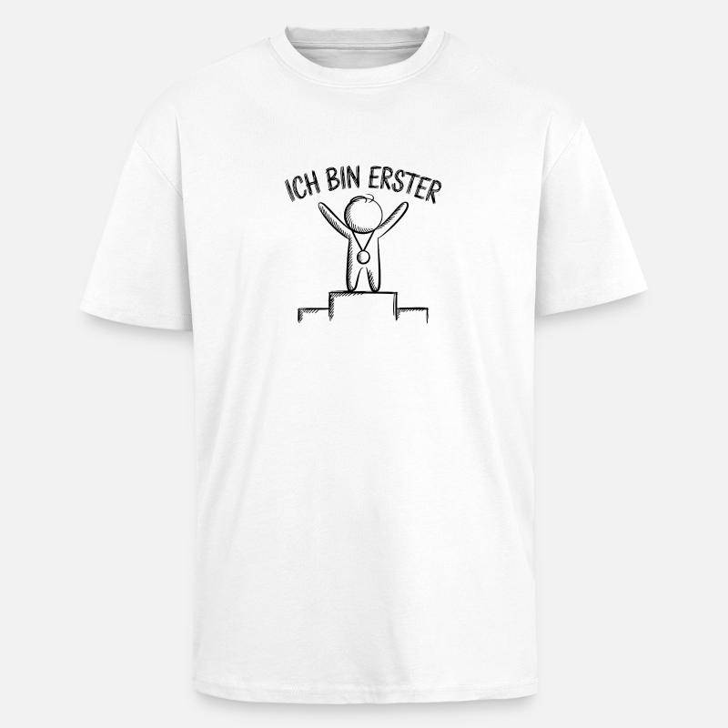 Ich bin Erster Jubel am Podest - Oversized Heavyweight Unisex T-Shirt - Weiß