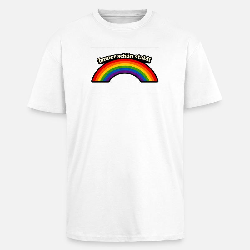 Always nice and stable x Rainbow - Unisex Oversized Heavyweight T-shirt - white