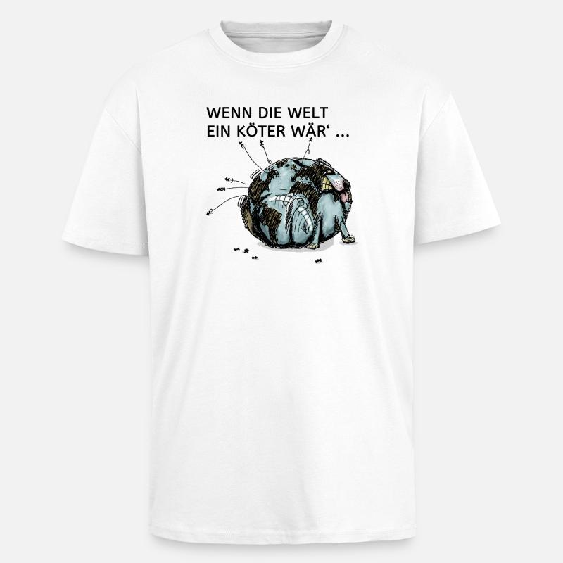 Weltköter - Oversized Heavyweight Unisex T-Shirt - Weiß