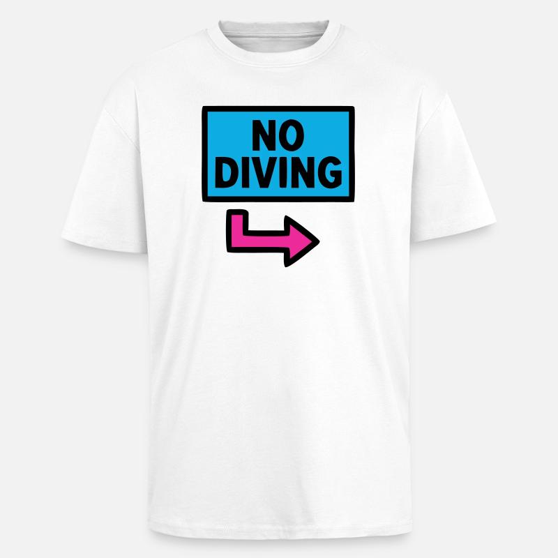 No Diving Schild Pool Retro - Oversized Heavyweight Unisex T-Shirt - Weiß