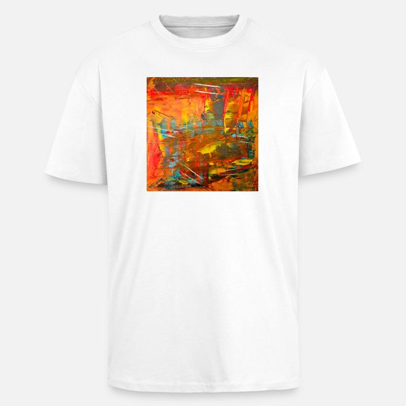 Image abstraite couleur feu - T-shirt unisexe oversize épais - blanc