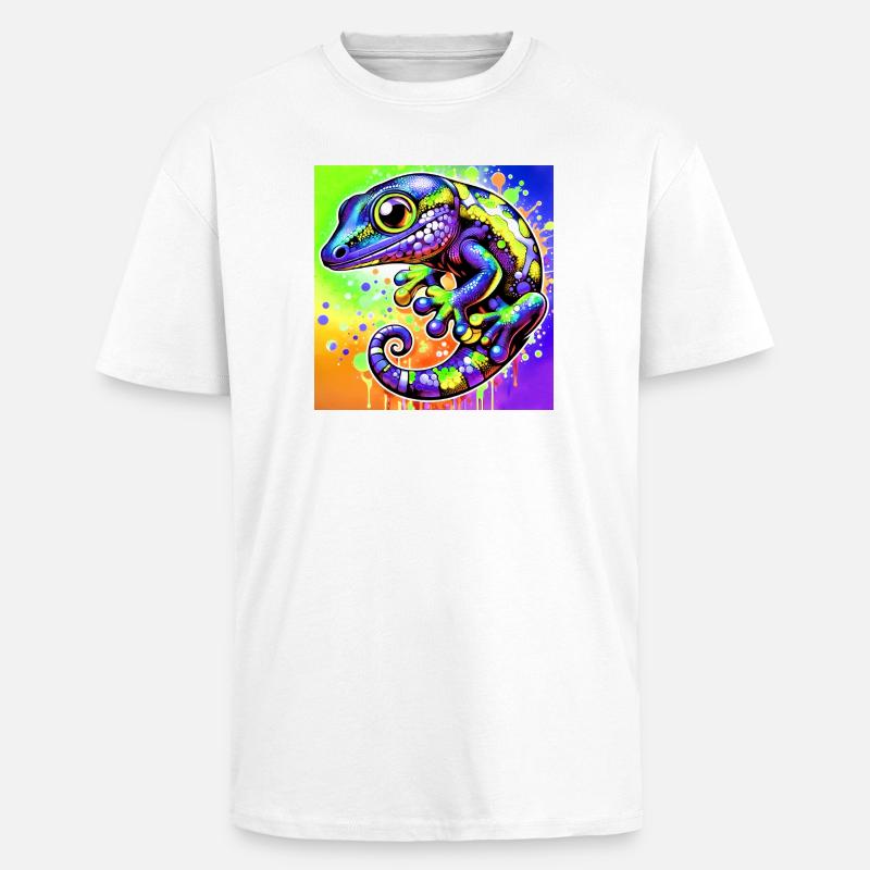 Gecko - Oversized Heavyweight Unisex T-Shirt - Weiß