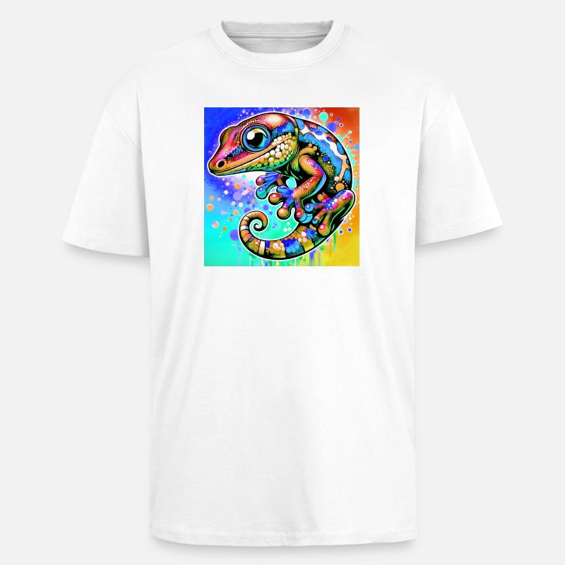Gecko - Oversized Heavyweight Unisex T-Shirt - Weiß