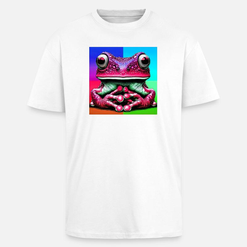 Frosch - Oversized Heavyweight Unisex T-Shirt - Weiß