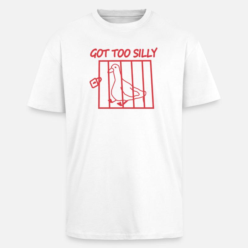 Zu dummer Vogel im Käfig - Oversized Heavyweight Unisex T-Shirt - Weiß