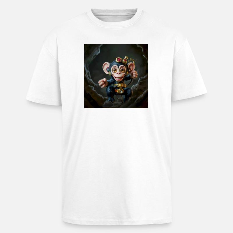 Combinaison steampunk aventureuse - T-shirt unisexe oversize épais - blanc
