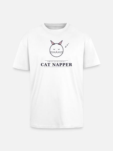 professional cat napper - Oversized Heavyweight Unisex T-Shirt - Weiß