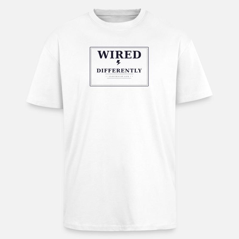 Wired differently - Oversized Heavyweight Unisex T-Shirt - Weiß