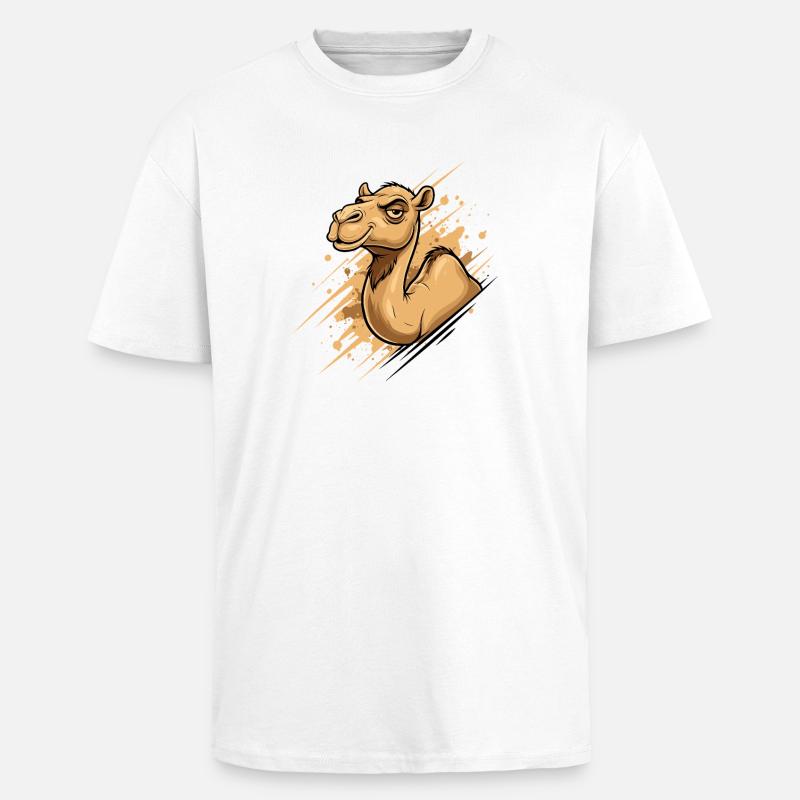Kamel Karikatur Spritz-Splash - Oversized Heavyweight Unisex T-Shirt - Weiß