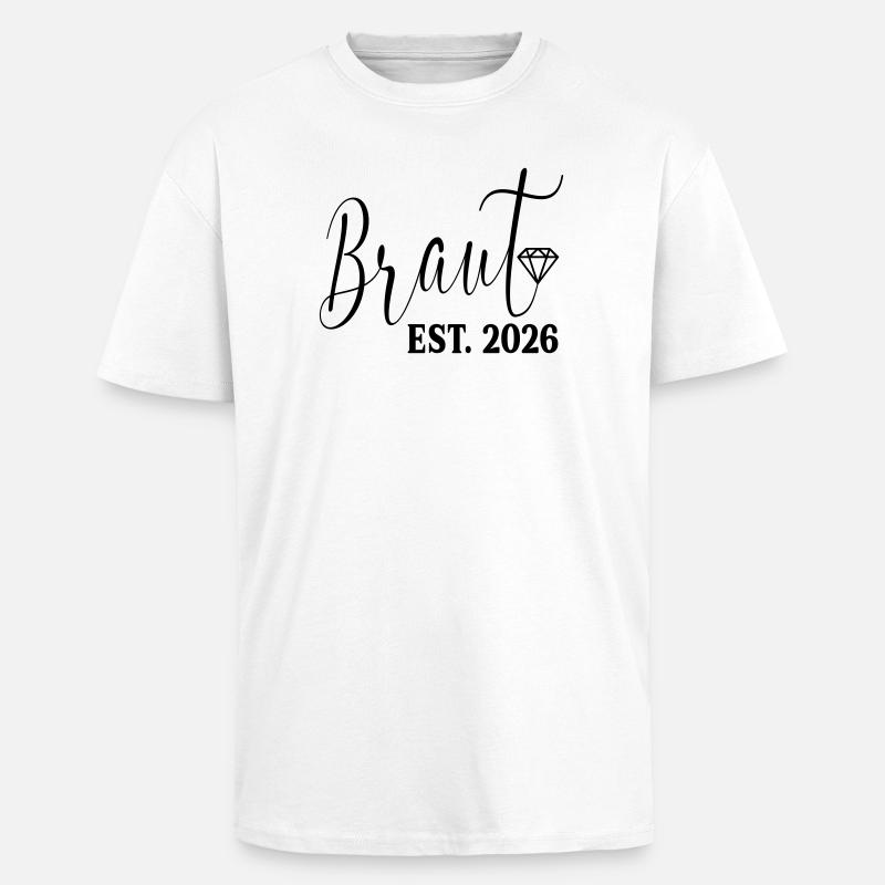 Fiançailles de mariage - Mariée 2026 - T-shirt unisexe oversize épais - blanc