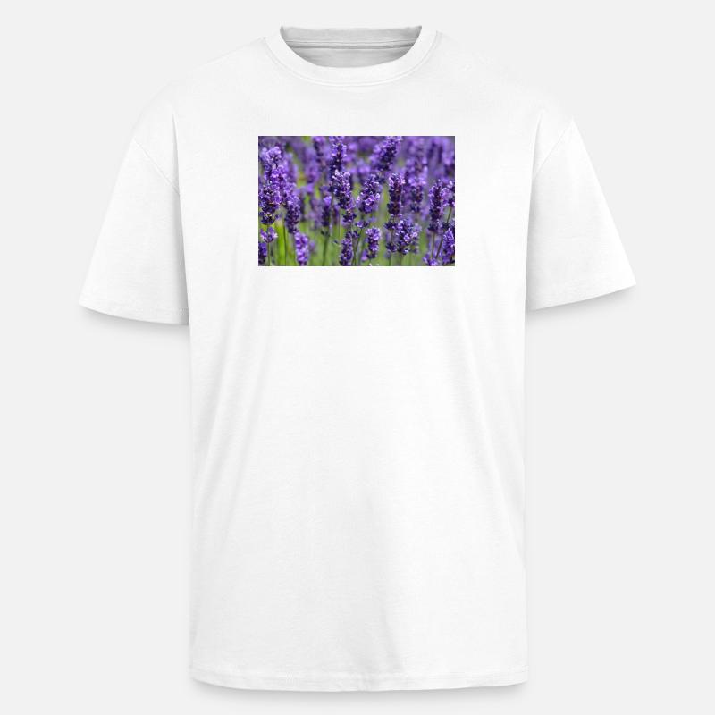Lavender Field Dreamscape - Unisex Oversized Heavyweight T-shirt - white