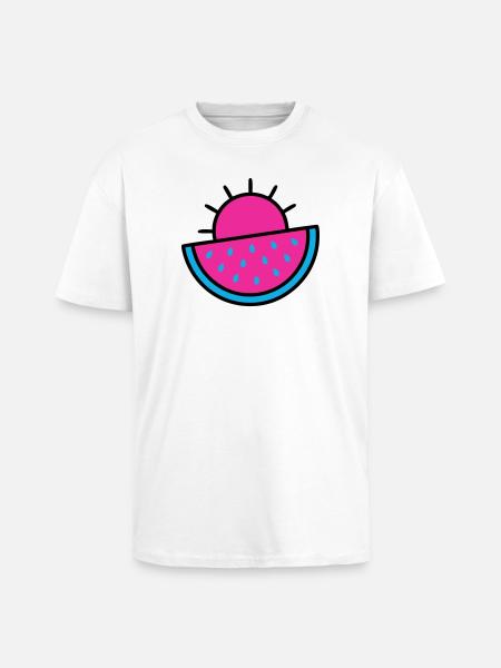Watermelon Sun 90s Pop Art - Unisex Oversized Heavyweight T-shirt - white