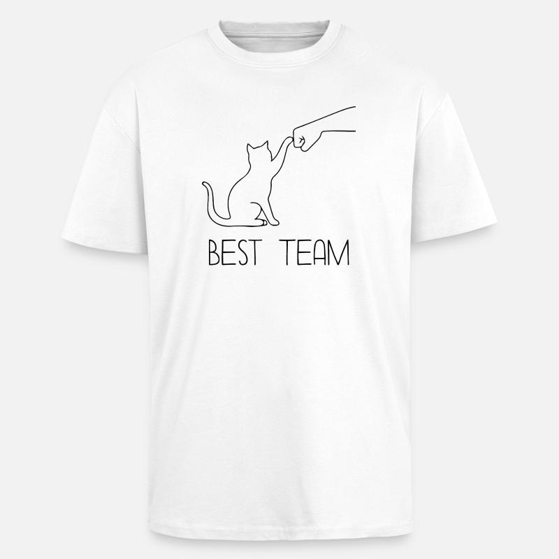Katze Team Faust - Oversized Heavyweight Unisex T-Shirt - Weiß