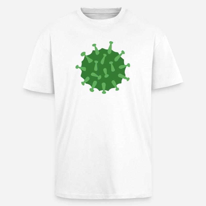 Virus Vert - T-shirt unisexe oversize épais - blanc