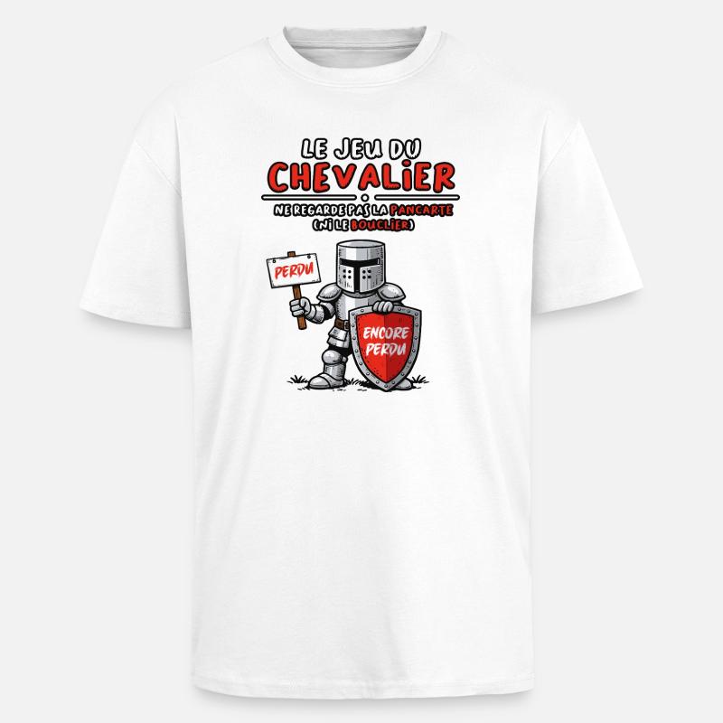 Le jeu du chevalier - T-shirt unisexe oversize épais - blanc