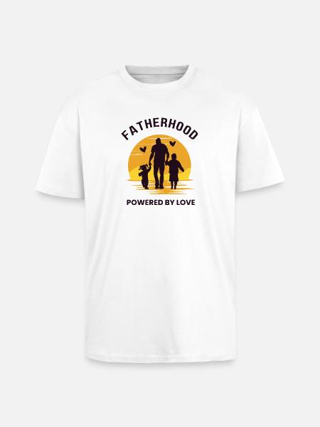 Vaterschaft angetrieben von Liebe - Oversized Heavyweight Unisex T-Shirt - Weiß