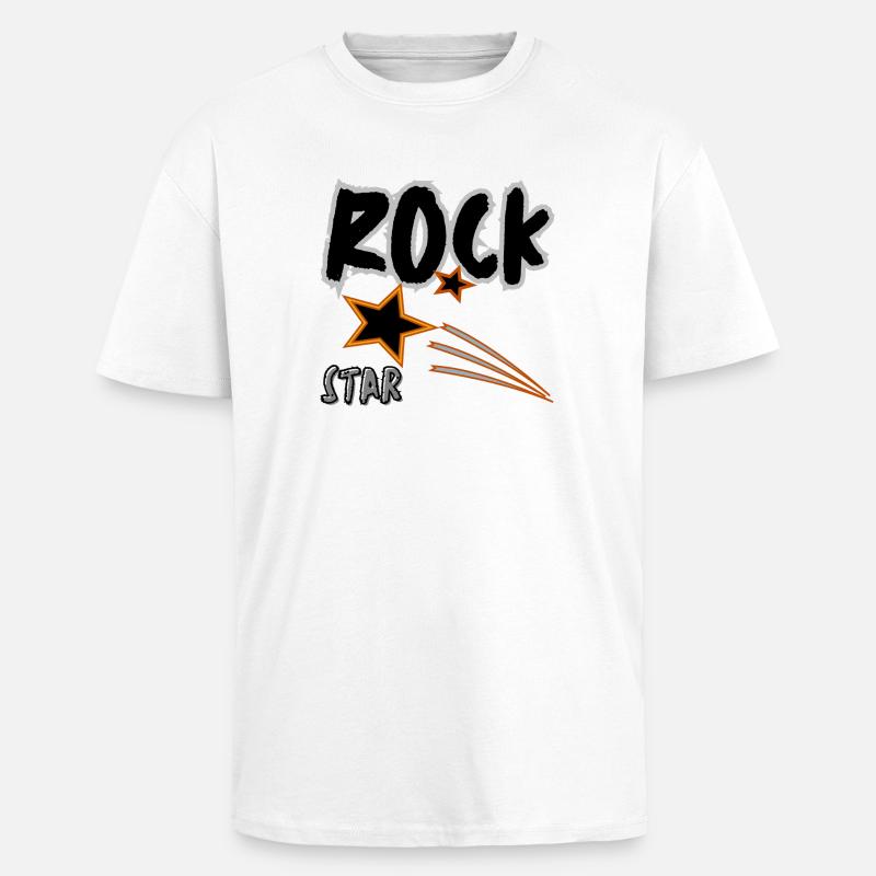 Rock Star - Oversized Heavyweight Unisex T-Shirt - Weiß
