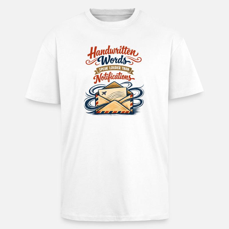 Handschrift statt Push | Snail Mail - Oversized Heavyweight Unisex T-Shirt - Weiß