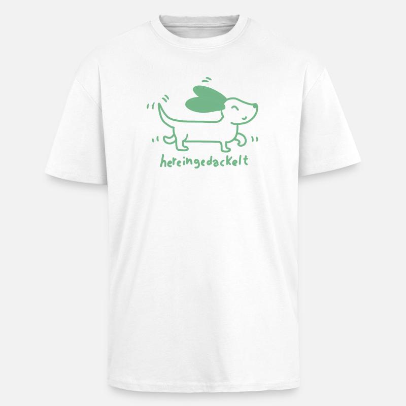  Dackel verspielt, handgezeichnet - Oversized Heavyweight Unisex T-Shirt - Weiß