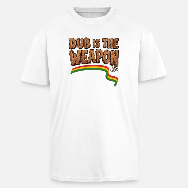 Dub Reggae Weapon - Unisex Oversized Heavyweight T-shirt - white