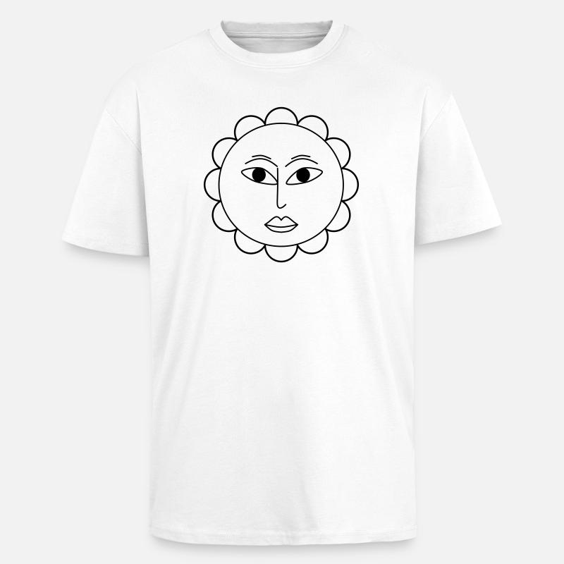 Fleur simple - T-shirt unisexe oversize épais - blanc