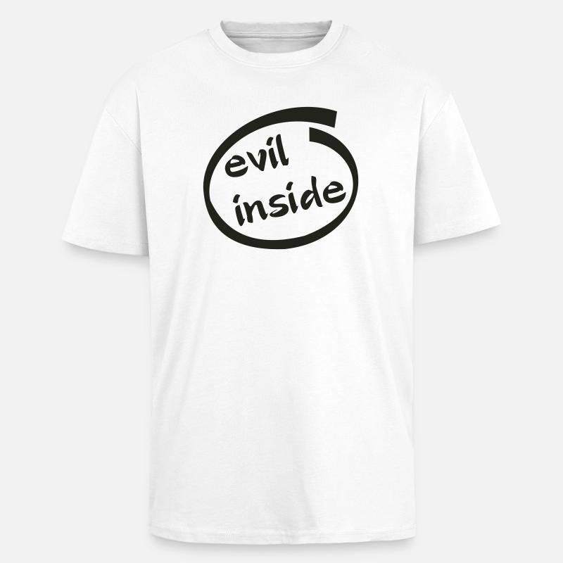 Evil Inside Ring Graphic - Oversized Heavyweight Unisex T-Shirt - Weiß