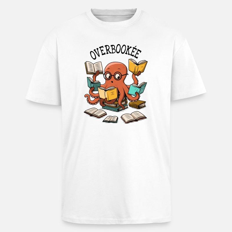 überbucht - Oversized Heavyweight Unisex T-Shirt - Weiß