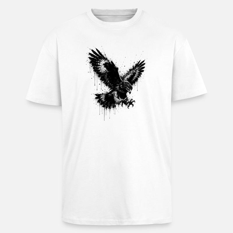 Eagle splatter - Unisex Oversized Heavyweight T-shirt - white