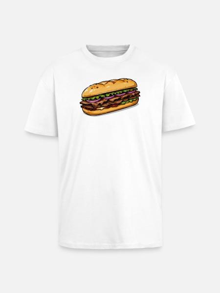 Illustration de sandwich - T-shirt unisexe oversize épais - blanc