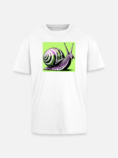 Snail - Unisex Oversized Heavyweight T-shirt - white