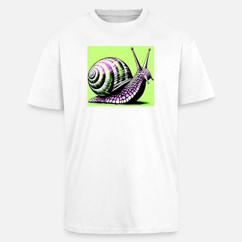 Schnecke - Oversized Heavyweight Unisex T-Shirt - Weiß