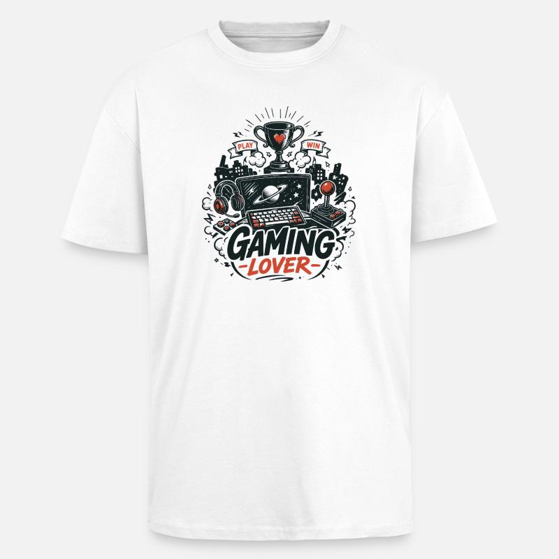 Gaming Lover Retro Controller - Oversized Heavyweight Unisex T-Shirt - Weiß