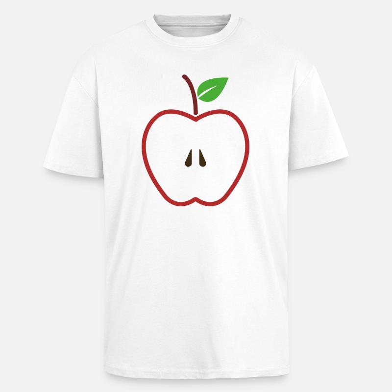 Pomme coupée - T-shirt unisexe oversize épais - blanc