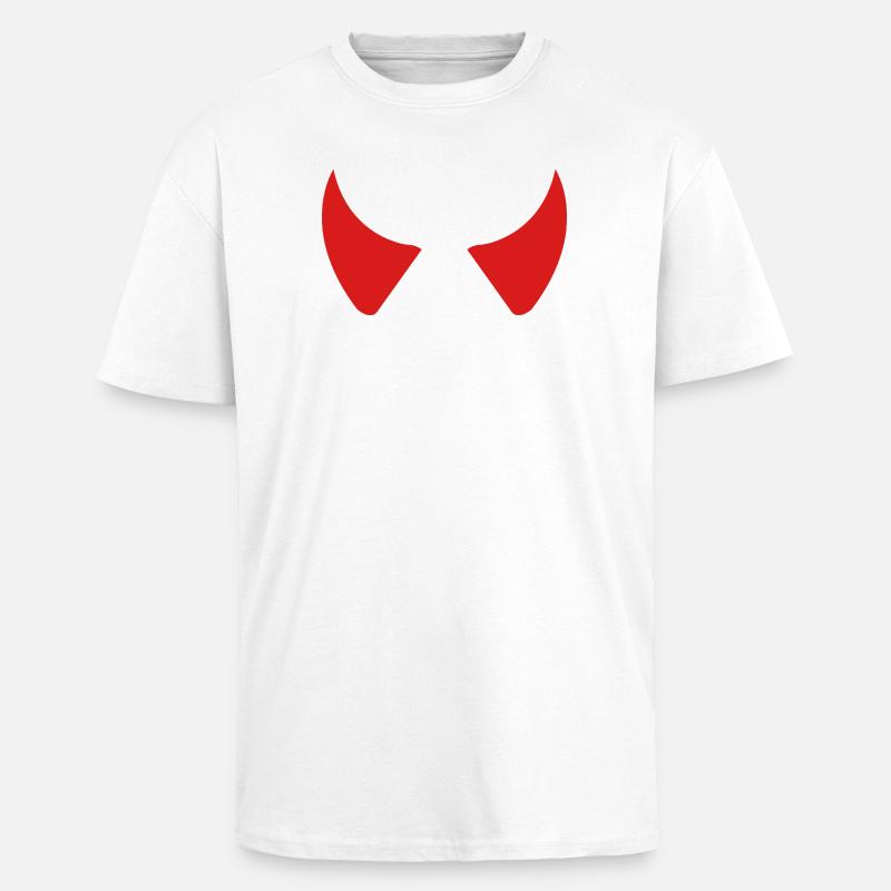 Cornes du Diable - T-shirt unisexe oversize épais - blanc