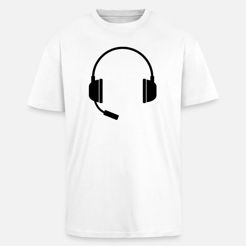 Headset With Microphone - Unisex Oversized Heavyweight T-shirt - white