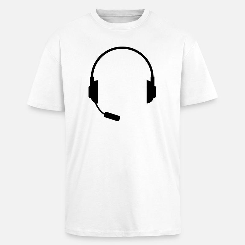 Headset With Microphone - Unisex Oversized Heavyweight T-shirt - white