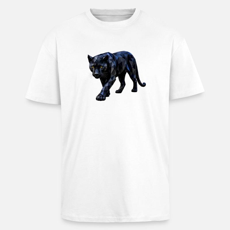 Polygon Panther - T-shirt unisexe oversize épais - blanc