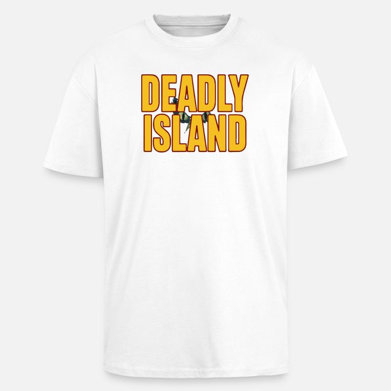 Texte en gras de l’île - T-shirt unisexe oversize épais - blanc