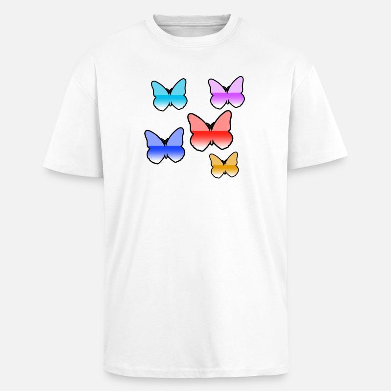 Papillons - T-shirt unisexe oversize épais - blanc