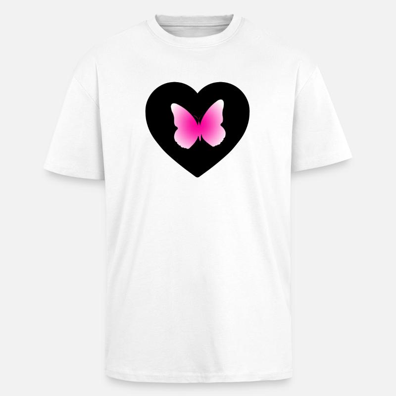 Butterfly - Unisex Oversized Heavyweight T-shirt - white