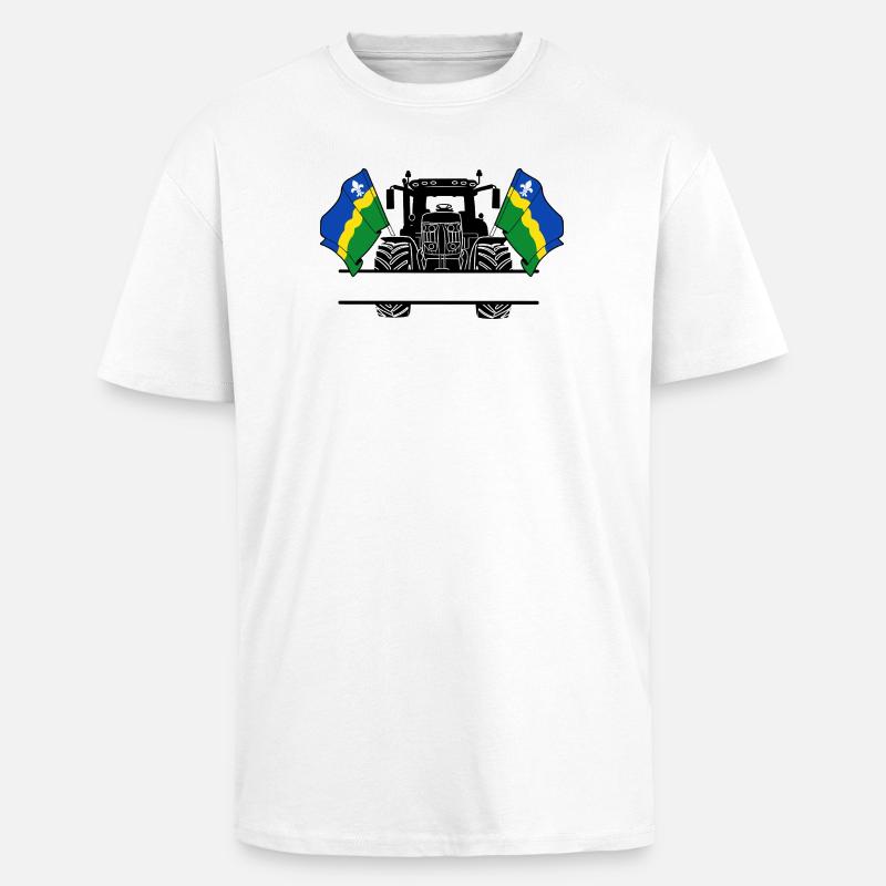 Flevoland_Tractor_Custom_Edition - T-shirt unisexe oversize épais - blanc