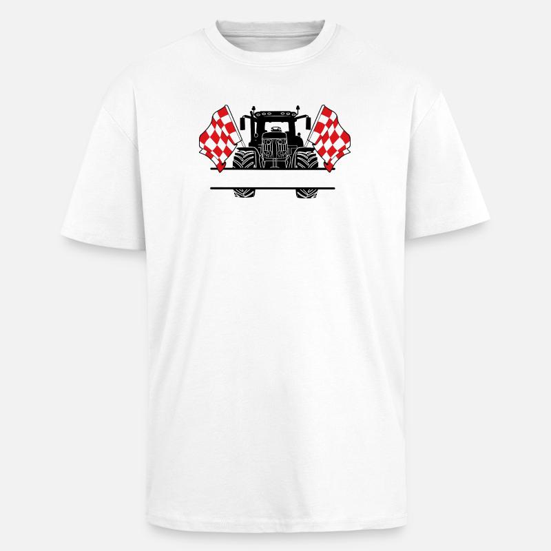 Brabant_Tractor_Custom_Edition - T-shirt unisexe oversize épais - blanc
