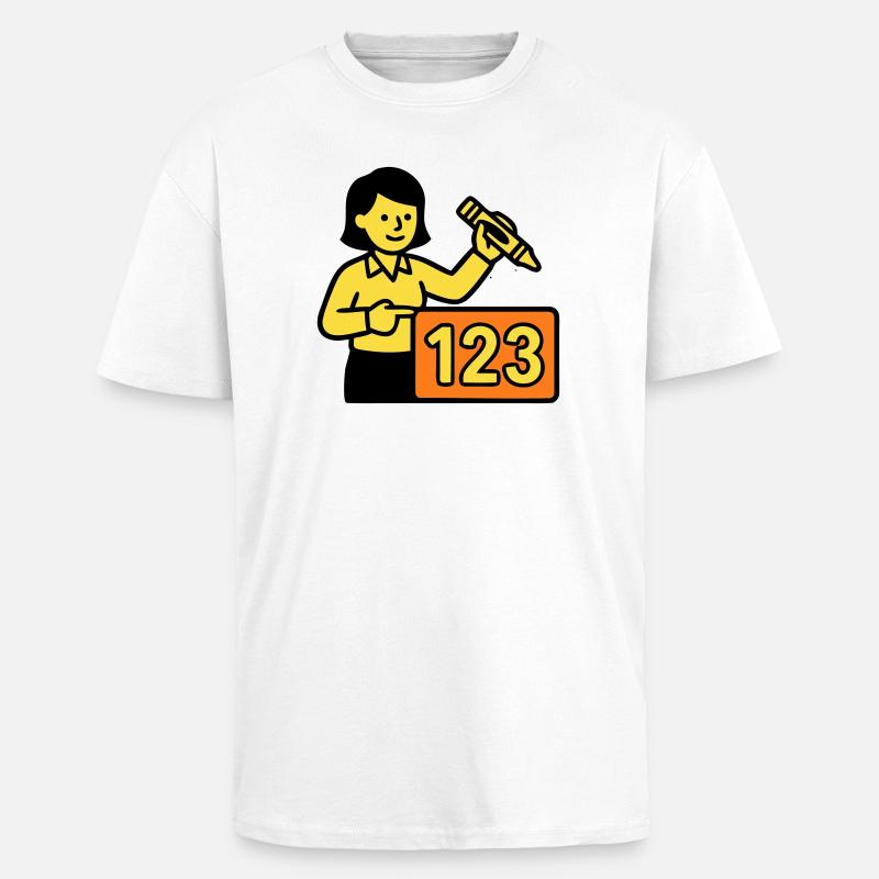 Teacher Math 123 School - Unisex Oversized Heavyweight T-shirt - white