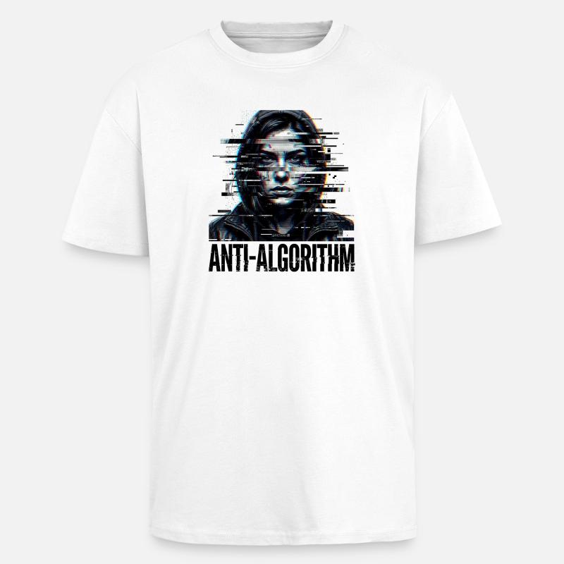 Anti Algorithm Digital - Unisex Oversized Heavyweight T-shirt - white