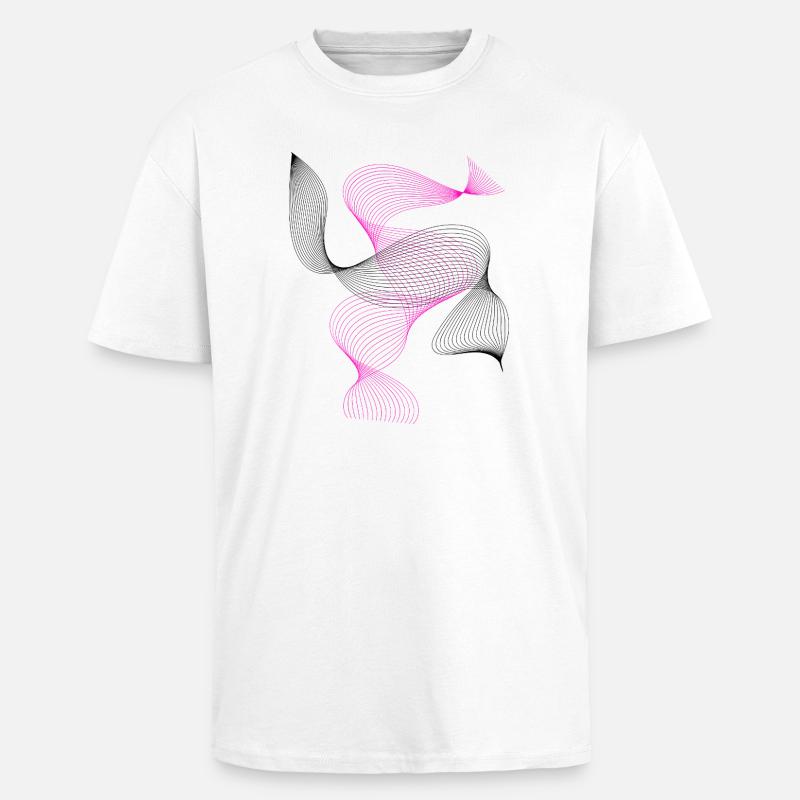 Abstrait Spirale Rose Néon - T-shirt unisexe oversize épais - blanc