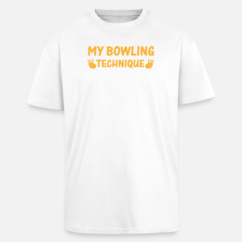 Mon Tee de Technique de Bowling - T-shirt unisexe oversize épais - blanc