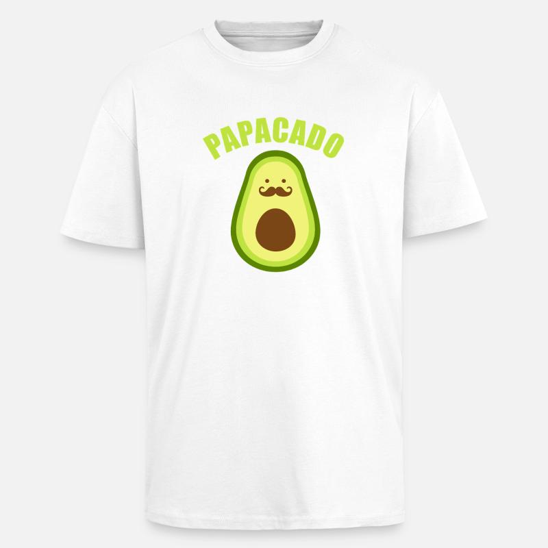 Avocado-Papagado-Schnurrbart - Oversized Heavyweight Unisex T-Shirt - Weiß